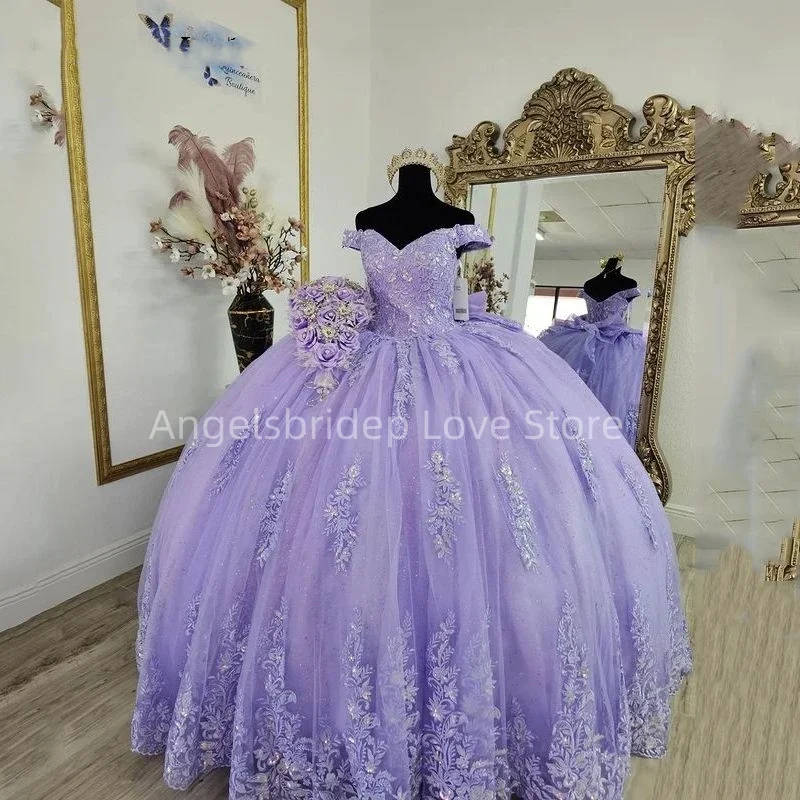 Angelsbridep Customized Elegant Lavender Ball Gown 15 Year Old Quinceanera Dresses Birthday Prom Party Dress Vestidos De Fiesta