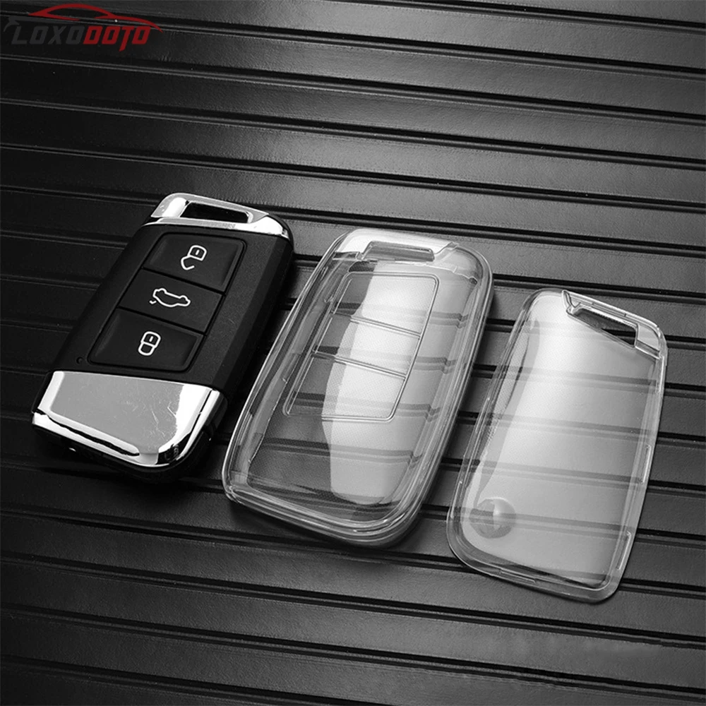 TPU Car Key Case Cover For Skoda Kodiaq Karoq Octavia Fabia For Seat Ateca For Volkswagen VW Passat B8 Polo Tiguan Atheon Taos