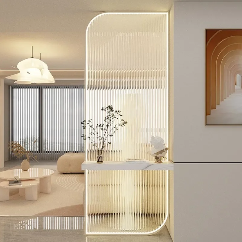 Changhong Glass Screen Light Luxury Living Room Entry Light Strip Entrance Decoration Household Stainless Steel Glass