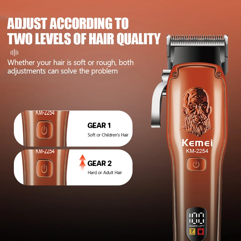 كيمي-آلة تشذيب شعر لاسلكية للرجال ، مقصات شعر ، شاشة عرض ليد ، قص شعر احترافي ، قابلة لإعادة الشحن ، قص شعر منزلي ،