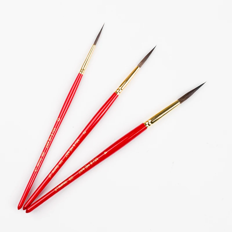 ProfessiSquirrel Hair Extra Long Liner Brush Needle Fine Tip Rosewood Handle for Watercolor Detailing Sign Painting Illustration