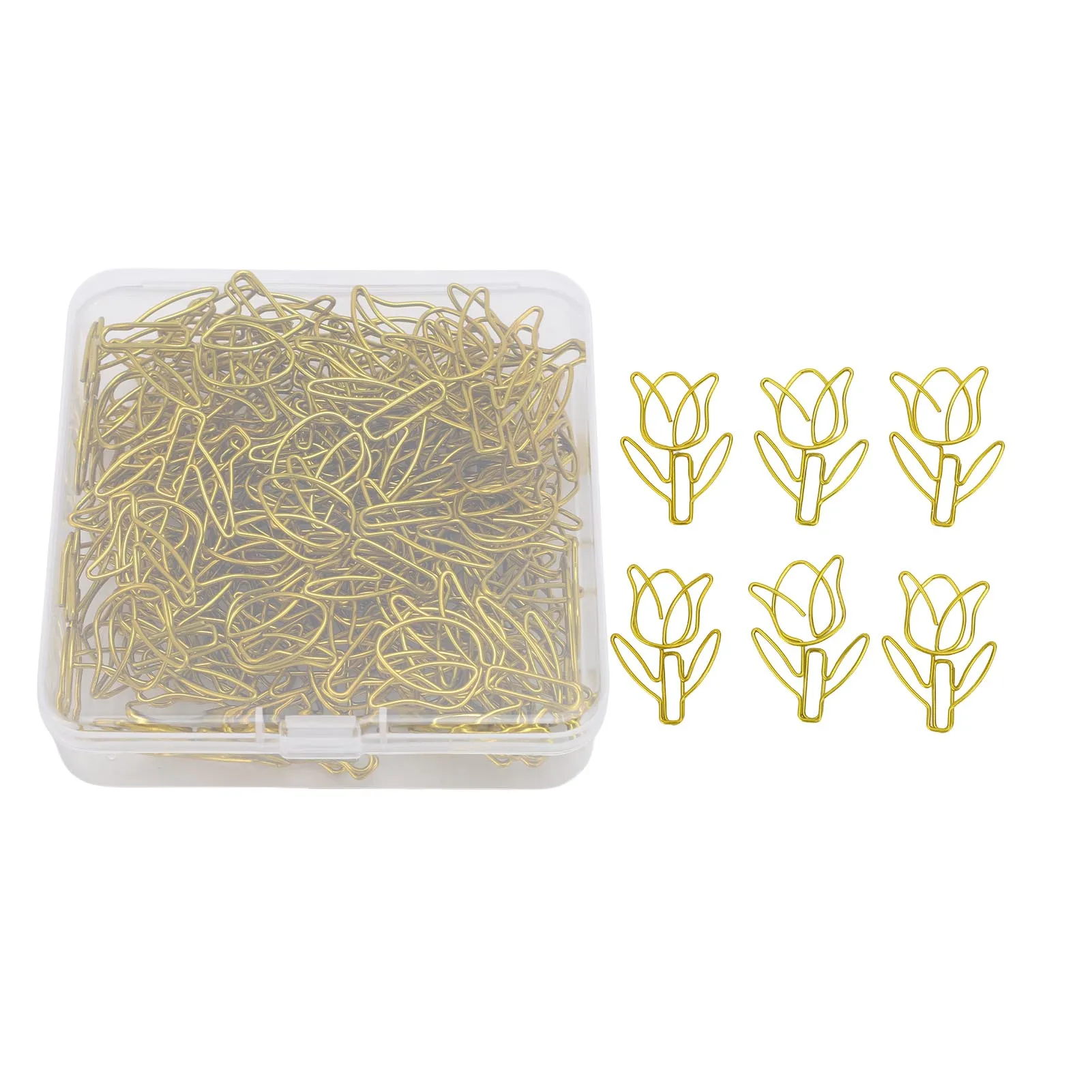 80 stuks bloemvormige paperclips in bulk, mini gekleurde bladwijzers met transparante doos, schoolbenodigdheden