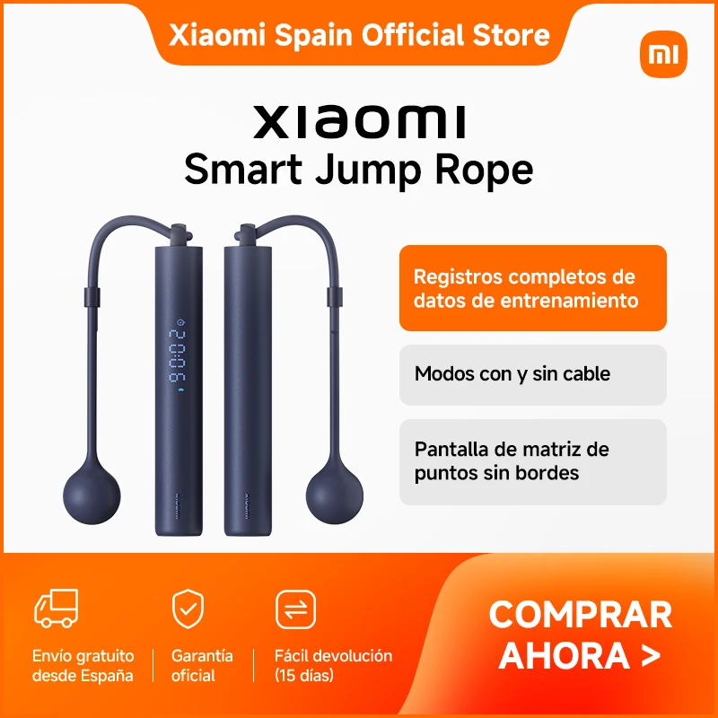 Official | Xiaomi Smart Jump Rope Registros completos de datos de entrenamiento Modos con y sin cable Pantalla de matriz de puntos sin bordes Tres conjuntos de sensores Hall