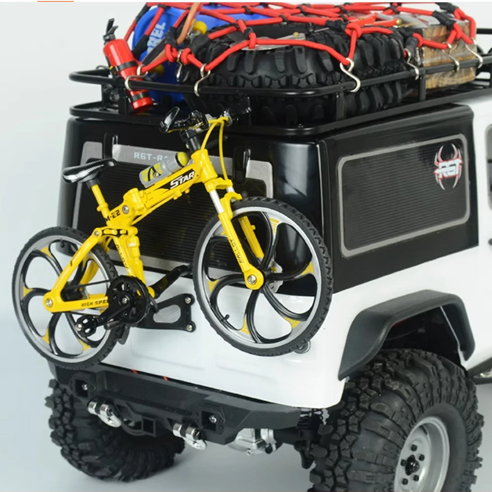 1/10 RC Climbing Car Mood Piece Alloy Simulation Bicycle Model Ornaments Road Car Mini Finger Bicycle
