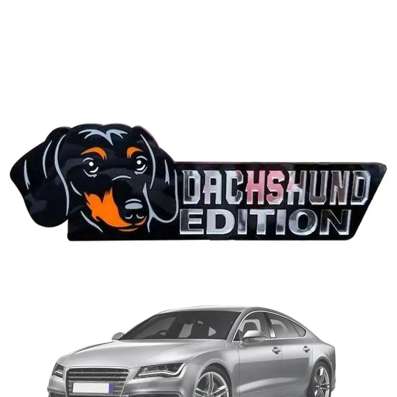 Dog Car Badge Emblem 3D Acrylic Funny Dogs Badge Car Emblem Car Exterior Emblems For Car Truck RV Boat Automotive Badge Decals