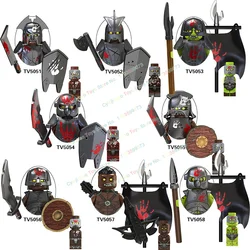 Bloques de construcción de la serie de películas medievales para niños, Orc, uruk-hai, Sauron Frodo, figuras de acción, accesorios, juguetes para niños, TV6407