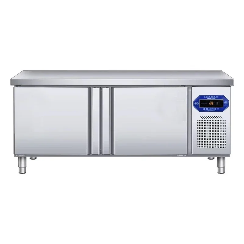 

л # Ресторан Кухня Двухдверная холодильная морозильная камера Верстак Коммерческая операционная платформа