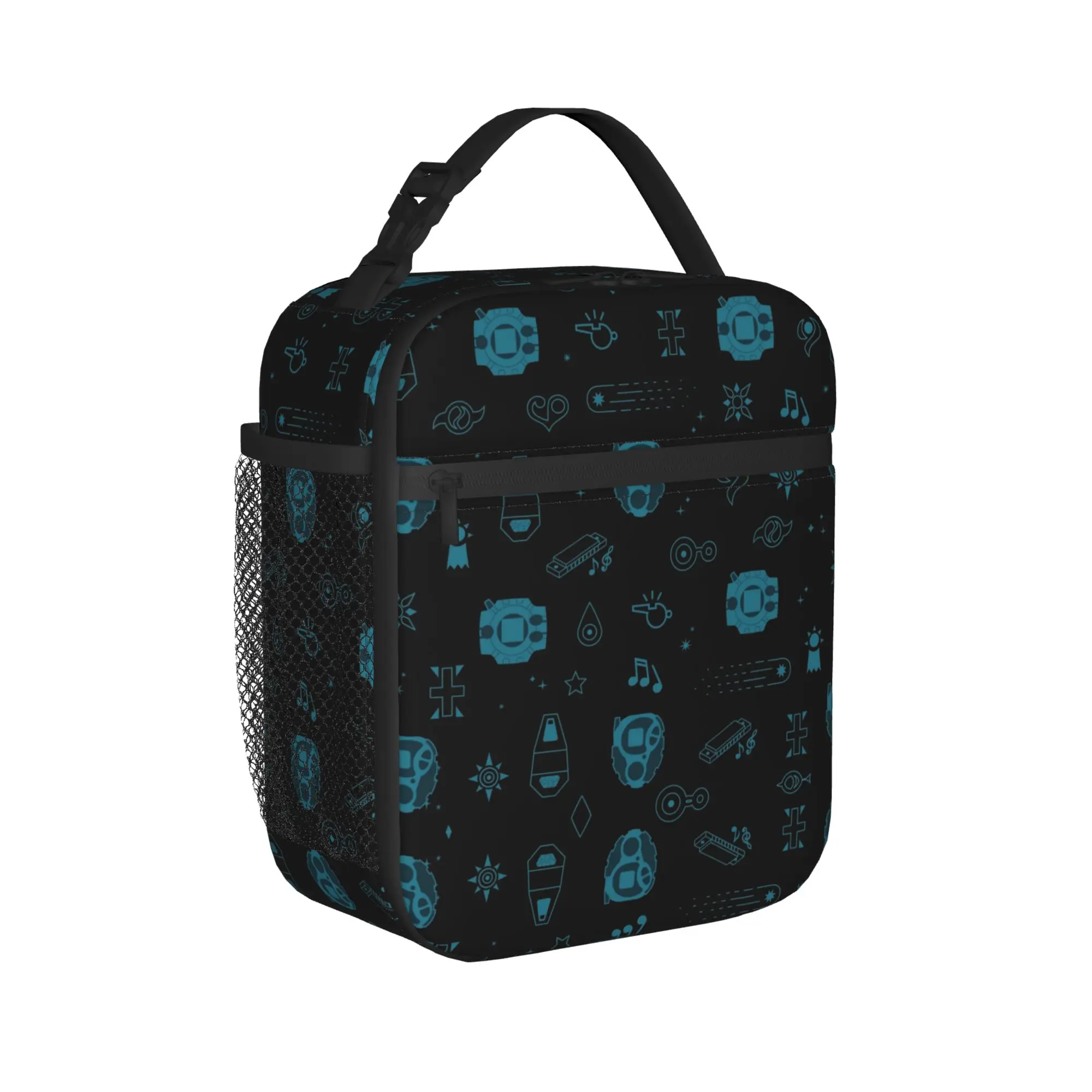 Digimon Adventures Pattern Insulated Lunch Bags High Capacity  Reusable Cooler Bag Tote Lunch Box Office  Outdoor Girl Boy