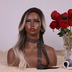 Realistic Plastic Mannequin Dummy Head with Shoulders for Wig Hat Sunglasses Display Manikin Head for Fashion Accessories