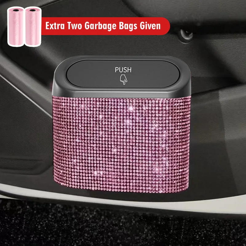 

Блестящие баки для мусора, автомобильные корзины для хранения, мусорные грейферы, блестящие баки для мусора со стразами, автомобильные принадлежности, аксессуары для салона автомобиля