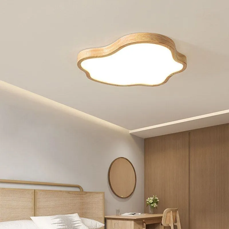 Imagem -03 - Nordic Wooden Led Ceiling Light Lâmpada Moderna Decoração do Quarto Sala de Estar Hall Hotel Iluminação Interior Lustre Lâmpadas Cloud 43 cm 63cm