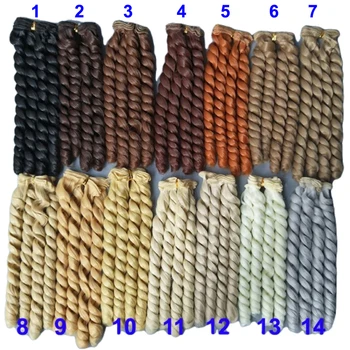 20 cm haute température résistant à la chaleur poupée cheveux ondulés pour 1/3 1/4 1/6 BJD bricolage bouclés poupée perruques arbre