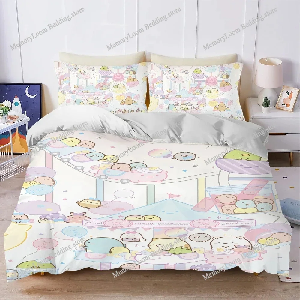 

Комплект постельного белья с мультяшными персонажами S-Sumikko Cute G-Gurashis, мягкий хлопковый, для всех сезонов, для студенческого общежития, роскошный подарок 741