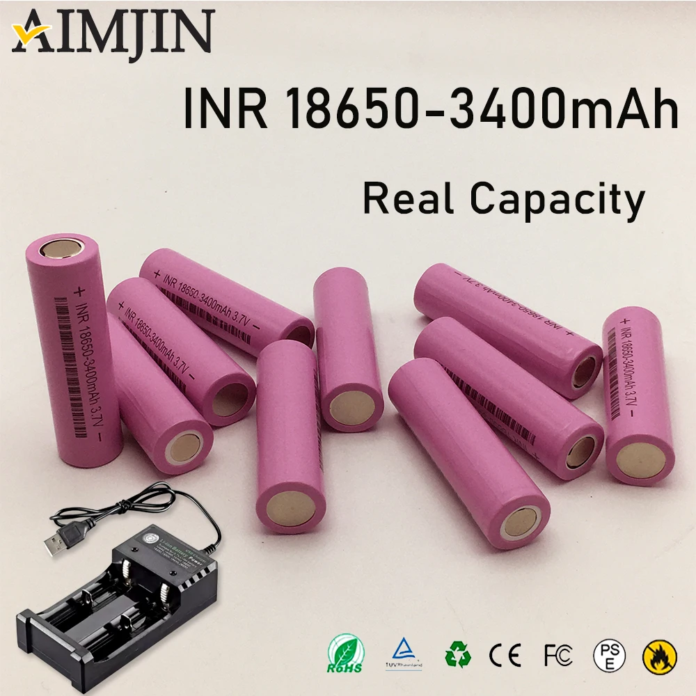 

18650 Li-ion battery For Samsung 18650 3.7V Rechargeable battery 3400mah lithium batteries DIY 20A current