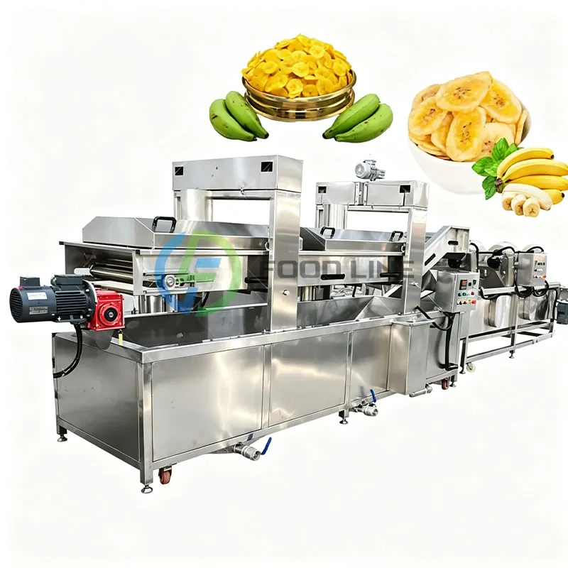 Potato Fries Making Machine Potato Chips Processing Line Taro Yam Banana Chips Snack Frying Customized