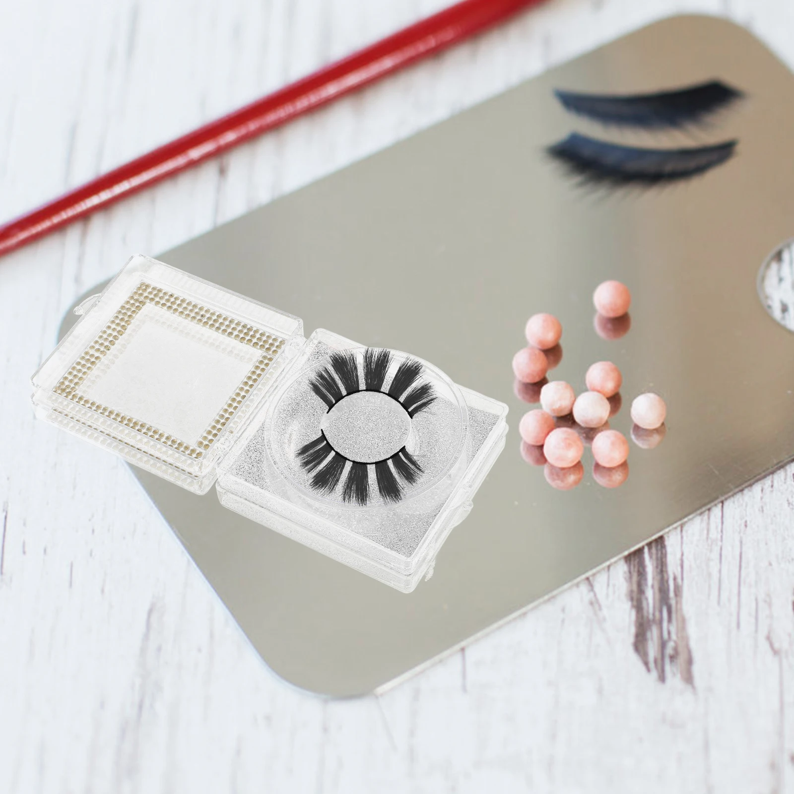 

2pcs Travel Storage Case Transparent False Lash Holder Durable Organizer Lightweight Portable Makeup Box Household