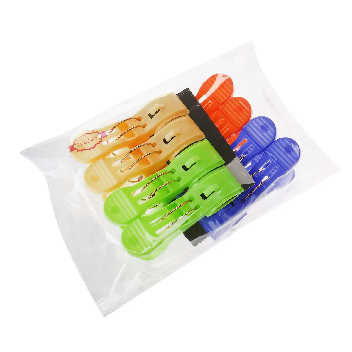 8Pcs Bright Color Plastic Beach Towel Clips Heavy Duty Rust Resistant for Sand Towels on Chair Frames