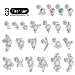 MVJK ASTM F136 titanio ópalo circonita oreja Stud Labret Stud labio anillo cartílago hélice lóbulo Concha pendientes Piercing corporal joyería