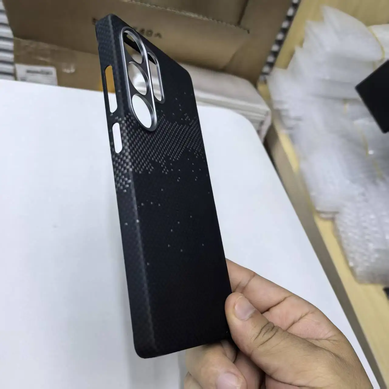 Carbon Fiber Magsafe Case for Samsung Galaxy S25 Ultra S24 Ultra Cases Magnetic 600D Metal Ring Ultra-thin Aramid Fiber Cover