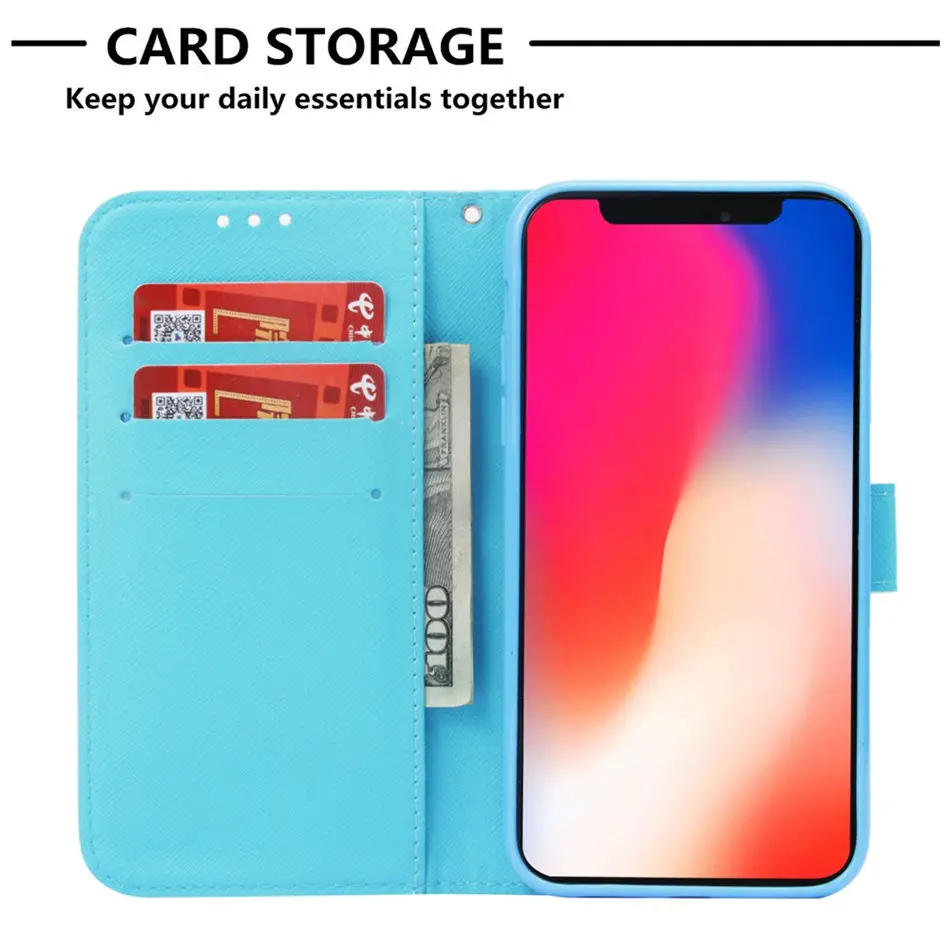 Pop Wallet Phone Cover Etui For Xiaomi Mi 11T Poco X3 NFC X4 M4 Redmi K50 10C 8A Note 11E 10 9 Pro 9s Cute Card Slots Case D03F