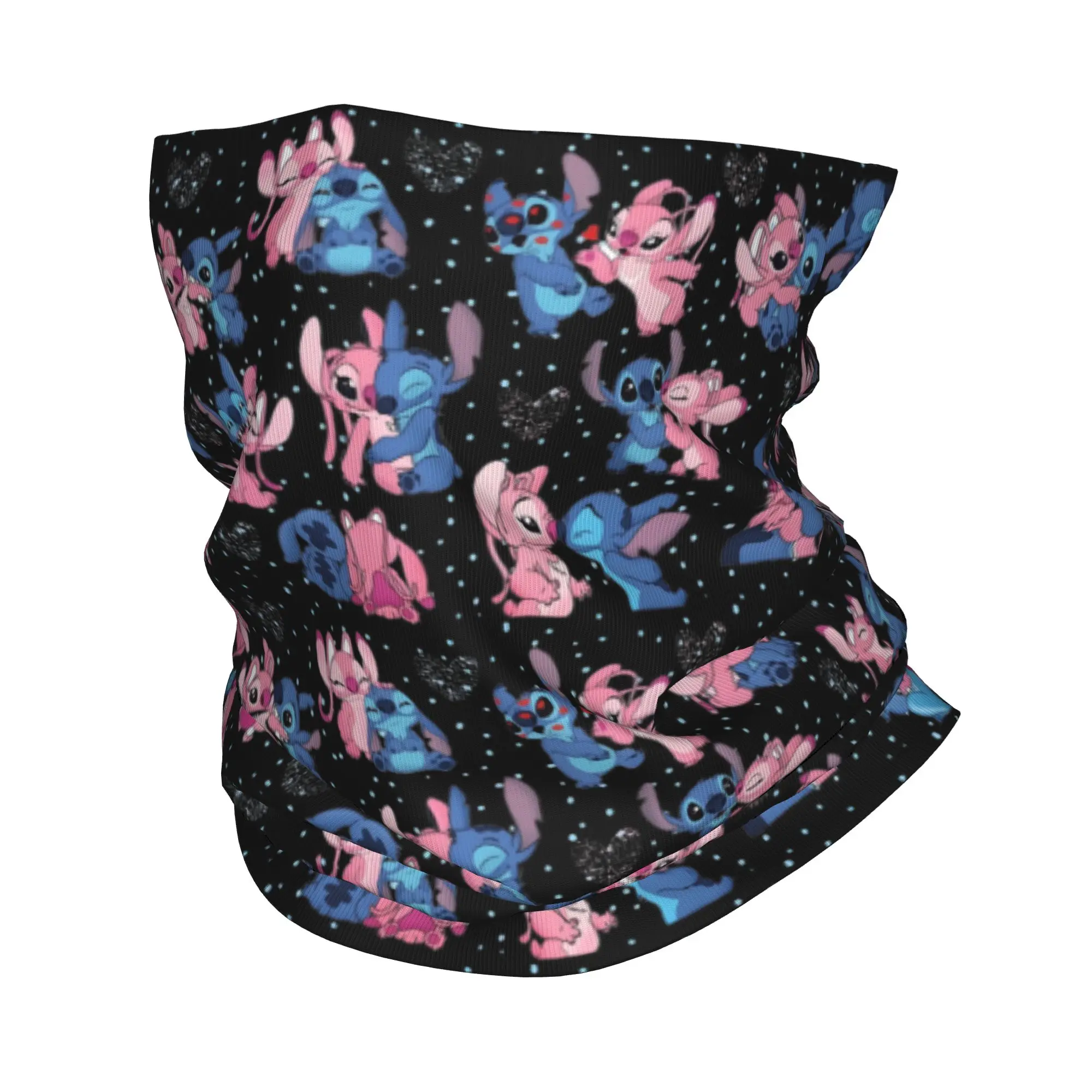 

Custom S-Stitch And A-Angels Bandana Neck Gaiter for Hiking Running Women Men Wrap Scarf Happy Cartoon Balaclava Warmer