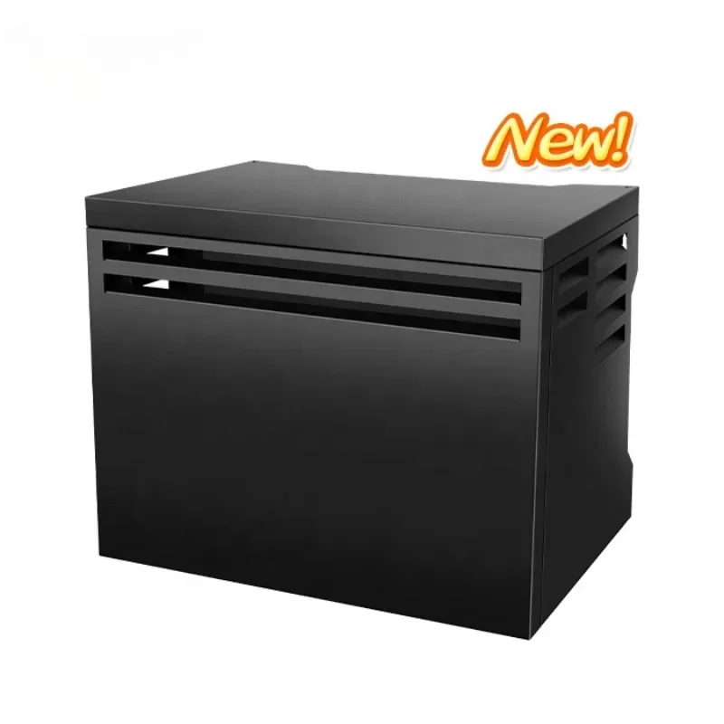 Noise reduction air conditioning outer cover black aluminum air conditioner hood for heat pump outdoor casing cover