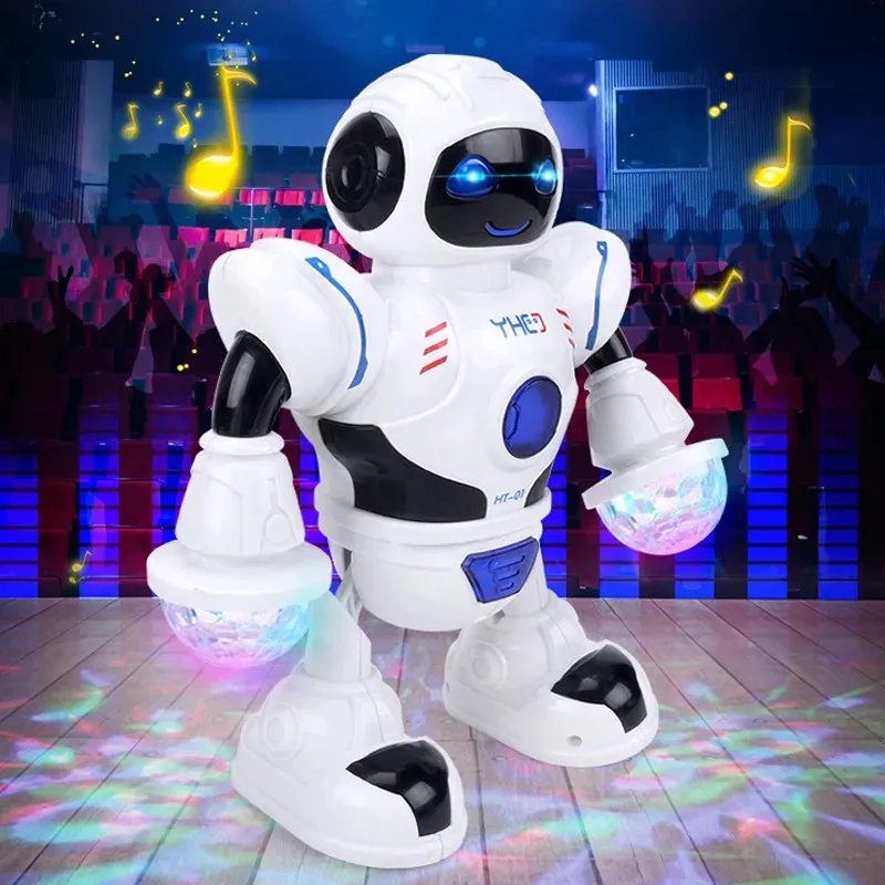 Flashing Light Dance Robot Children Electronic Toy Intelligent Automatic Simulated Dance Music Robot Model Toy for Kid Adult