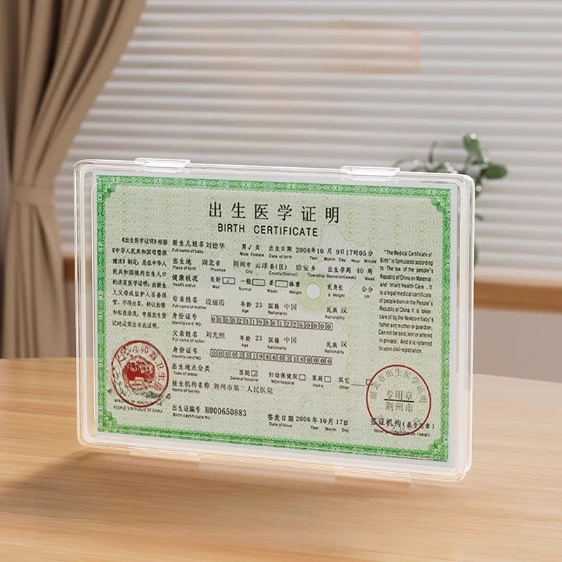 baby-birth-certificate-storage-box-non-stick-document-protection-medical-record-archive-box-vaccine-passport-case