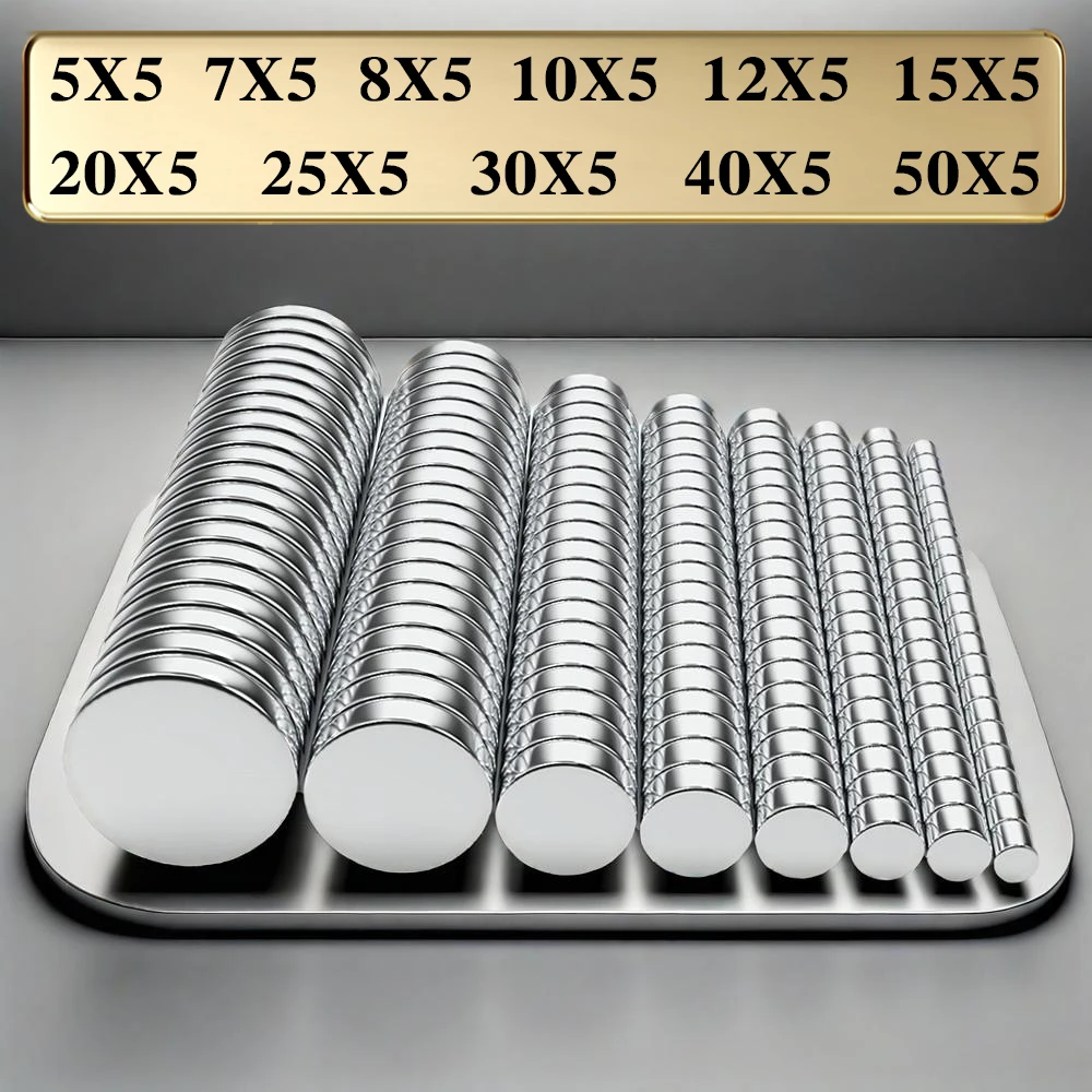 Powerful Neodymium Magnet N35 NdfeB Permanent Magnetic imanes Round Super Strong Fridge Magnet DIY 5x5 8x5 15x5 20x5 30x5 40x5mm