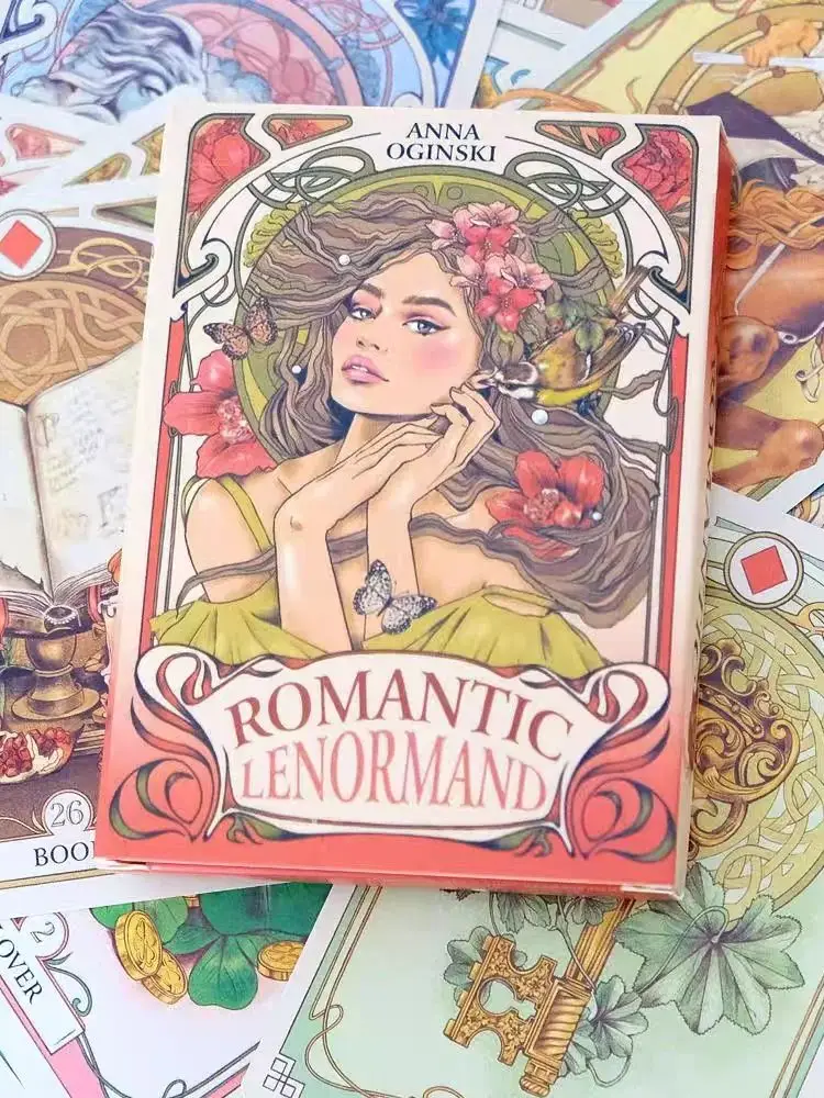 Romantyczne Karty Lenormand Oracle 10,2*7,2 cm Angielski Styl Vision Art Nouveau Motywy Kwiatowe 37 Kart Talia 4*2,8 cala Na Imprezy, Gry Planszowe — zdjęcie 2