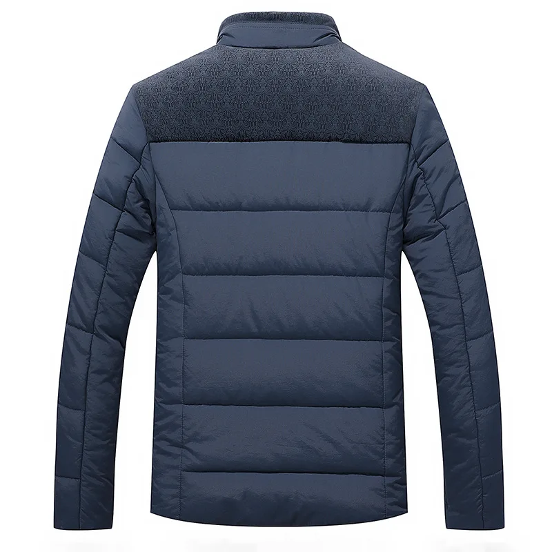 Autumn and Winter Pure Color Commuting Simple Korean Version Thick Cotton Long Sleeved Jacket Coat for Men