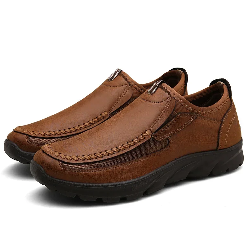 Mocasines informales para hombre, Zapatos antideslizantes, suaves, transpirables, Retro, a la moda