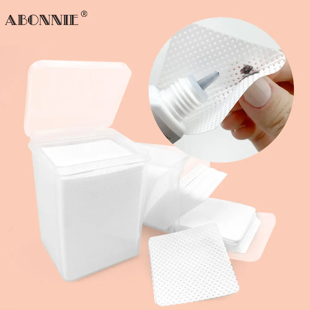 200pcs Wipes Paper Cotton Eyelash Glue Remover Wipe Mouth Of The Glue Bottle Prevent Clogging Glue Cleaner Pads Lash Extension