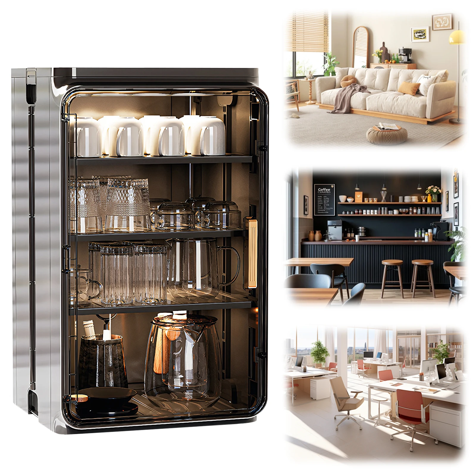 

Многофункциональный пластиковый настольный шкаф-стеллаж с дверцами и полками для офиса и дома, большой вместимости