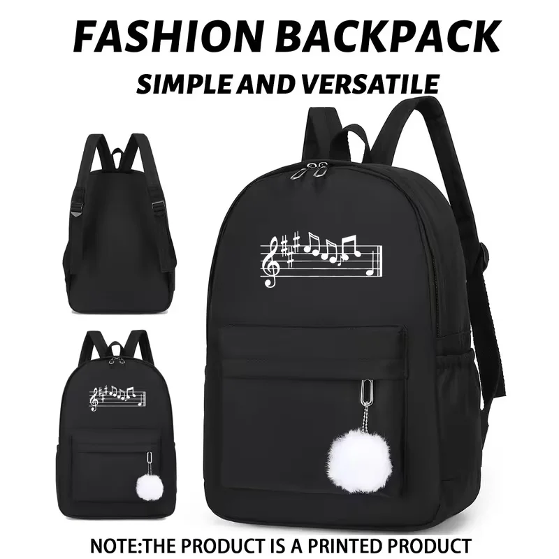 

This large-capacity, casual, and versatile backpack is perfect for back-to-school season. It features a simple rhythmic musical