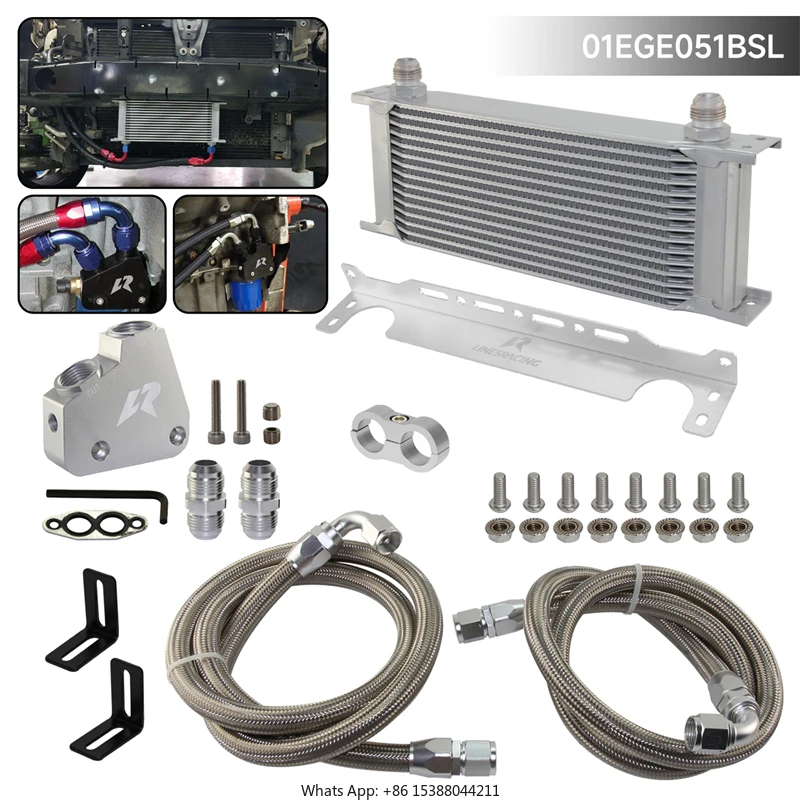 Silver 13/15/16 Row Engine Oil Cooler Kit For Chevrolet Corvette Camaro LS1 LS2 LS3 LS6 LS7 LS9 4.8L 6.0L 6.2L g m CK