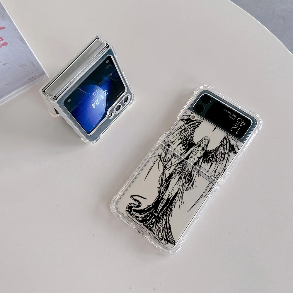 Luxury Bloodsacrifice Black Angel Death Demon Phone Case for Samsung Galaxy Z Flip 3 4 Z Flip 5 6 Z Fold 4 5G PC Soft Anti-fall