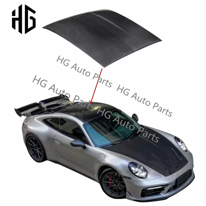 

Carbon Auto Parts For Turbo S 992 Glossy Black Carbon Fiber Car Roof Hood Cover For Porsche Carrera 911 992 Car Body Kit