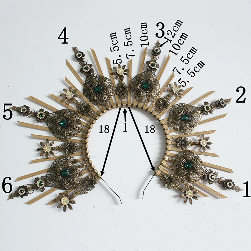 Unfinished Lolita Tiara Crown Church Mary Sun Goddess Halo Crown Lolita KC Gothic Baroque Catwalk Tiara DIY Material Package