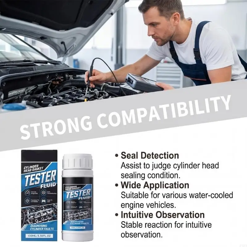  Cylinder Head Leak Diagnostic Liquid Cylinder Leakage Tester for Car Truck Water Cooled Engine Cooling System