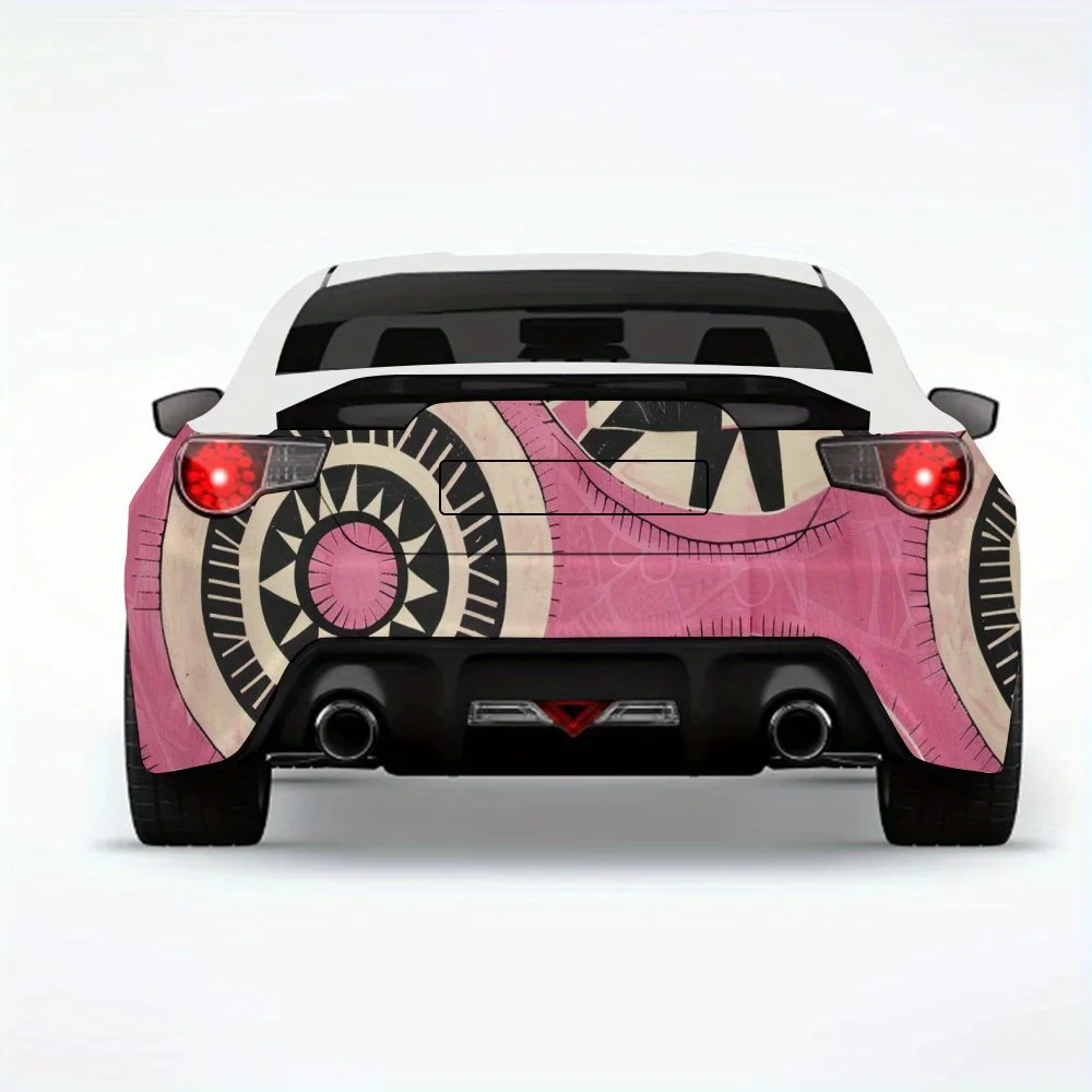 

Розовая автомобильная наклейка с геометрическим узором, виниловая наклейка на заднюю часть автомобиля, водонепроницаемые самоклеящиеся виниловые наклейки для хвоста автомобиля и бампера