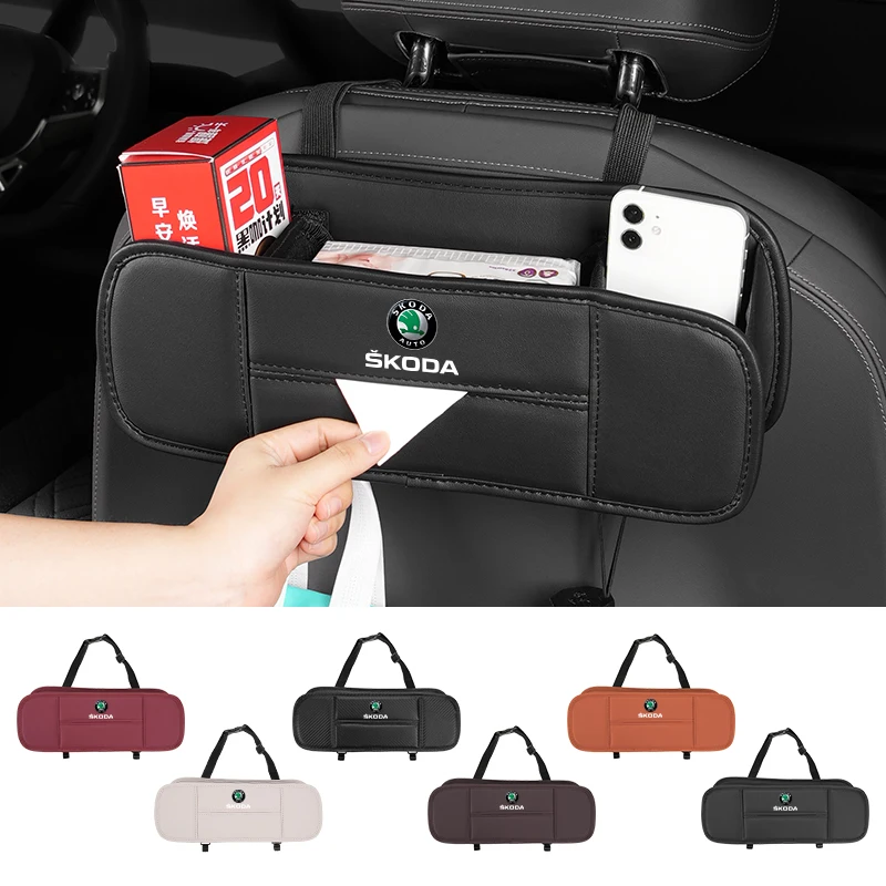 

Car Seatback Organizer Tissue Storage Box Cup Holder Accessories For Skoda Octavia Rapid Kodiaq Superb Derivative Karoq Fabia Ka