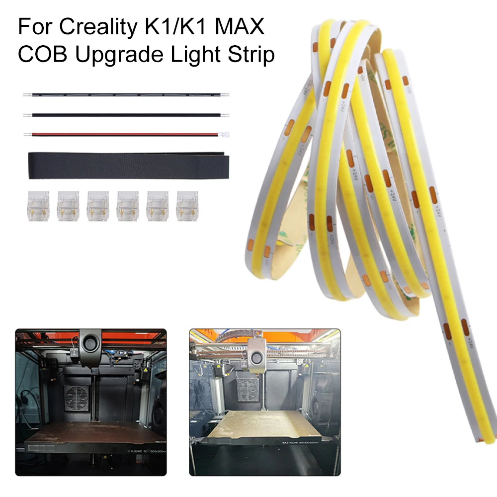 For Creality K1/K1 MAX COB Upgraded LED Light Strip 24V Lighting Lamp Super Bright Light Bar for K1 K1max 3D Printer Accessories