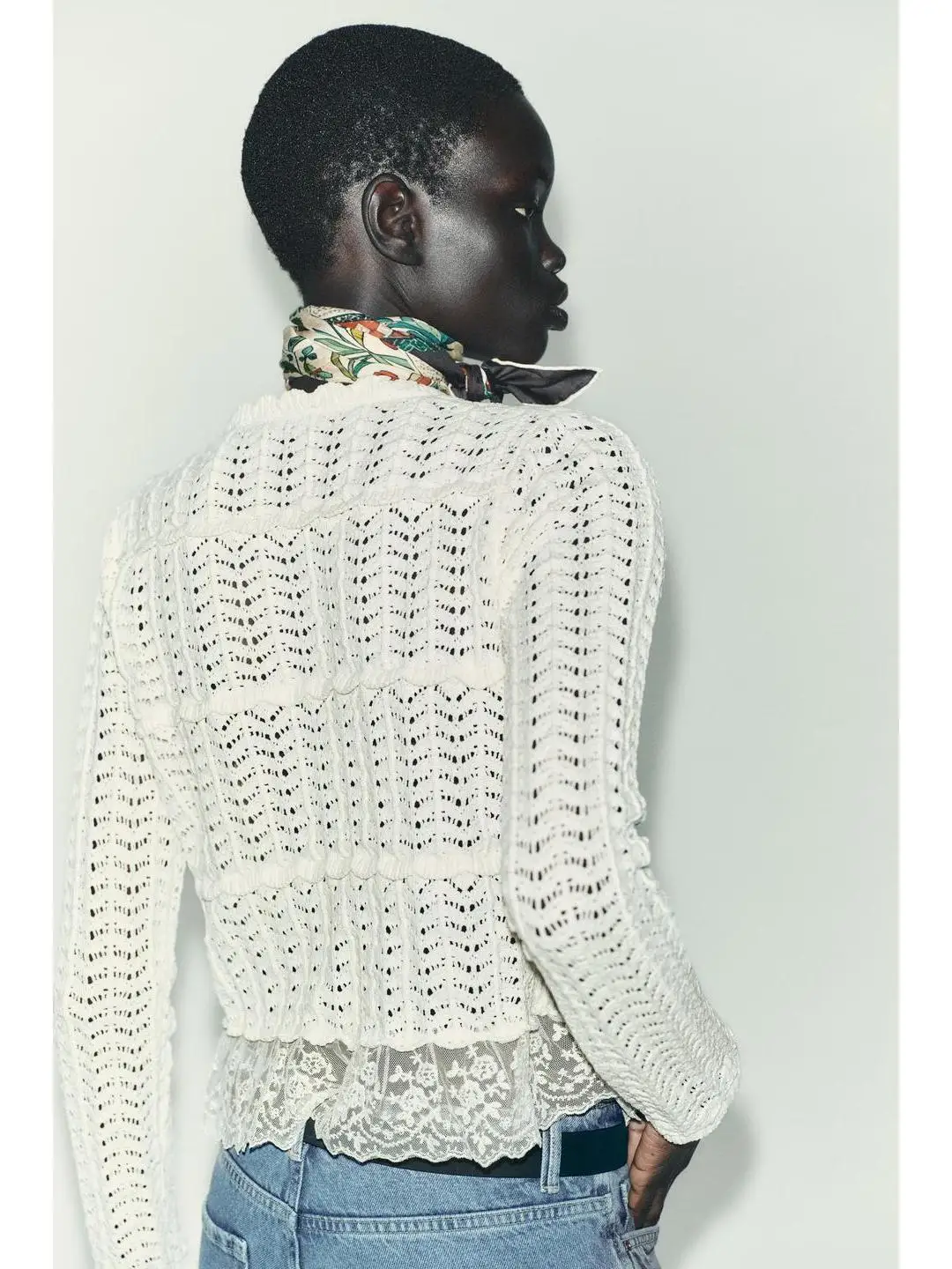 رومانسية Sle طويلة Sve جولة Ne الدانتيل المرقعة زر أسفل معطف الحلزون مادة الحرير المرأة فضفاضة تناسب محبوك سترة