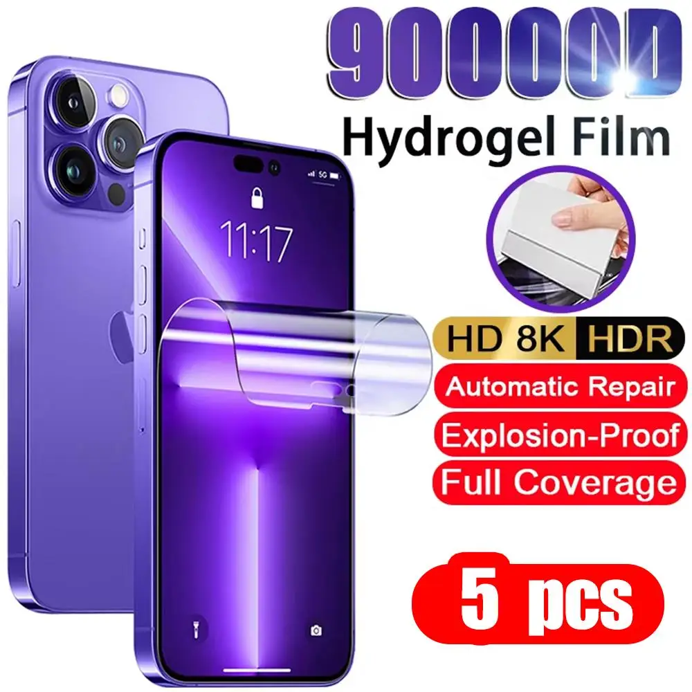 5Pcs Full Cover HD Hydrogel Film For Samsung A16 5G A17 A15 A26 A25 A24 A23 A22 A14 A13 A12 M23 A05S Screen Protector