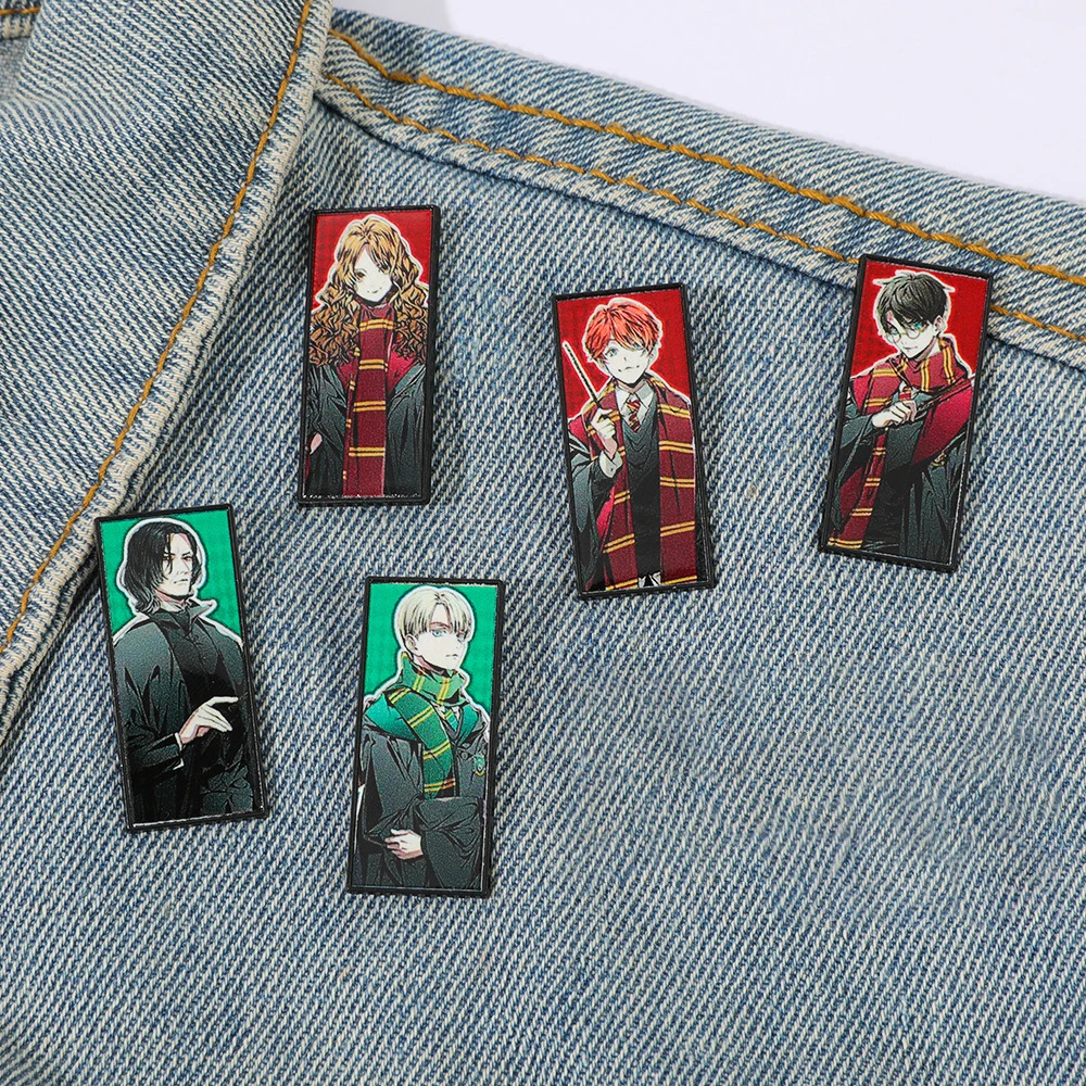 Juego de 5 Broches de Personajes de Películas, Harry y Hermione, Divertidos, de Metal, para Solapa, Accesorios de Cosplay, Regalo para Fans