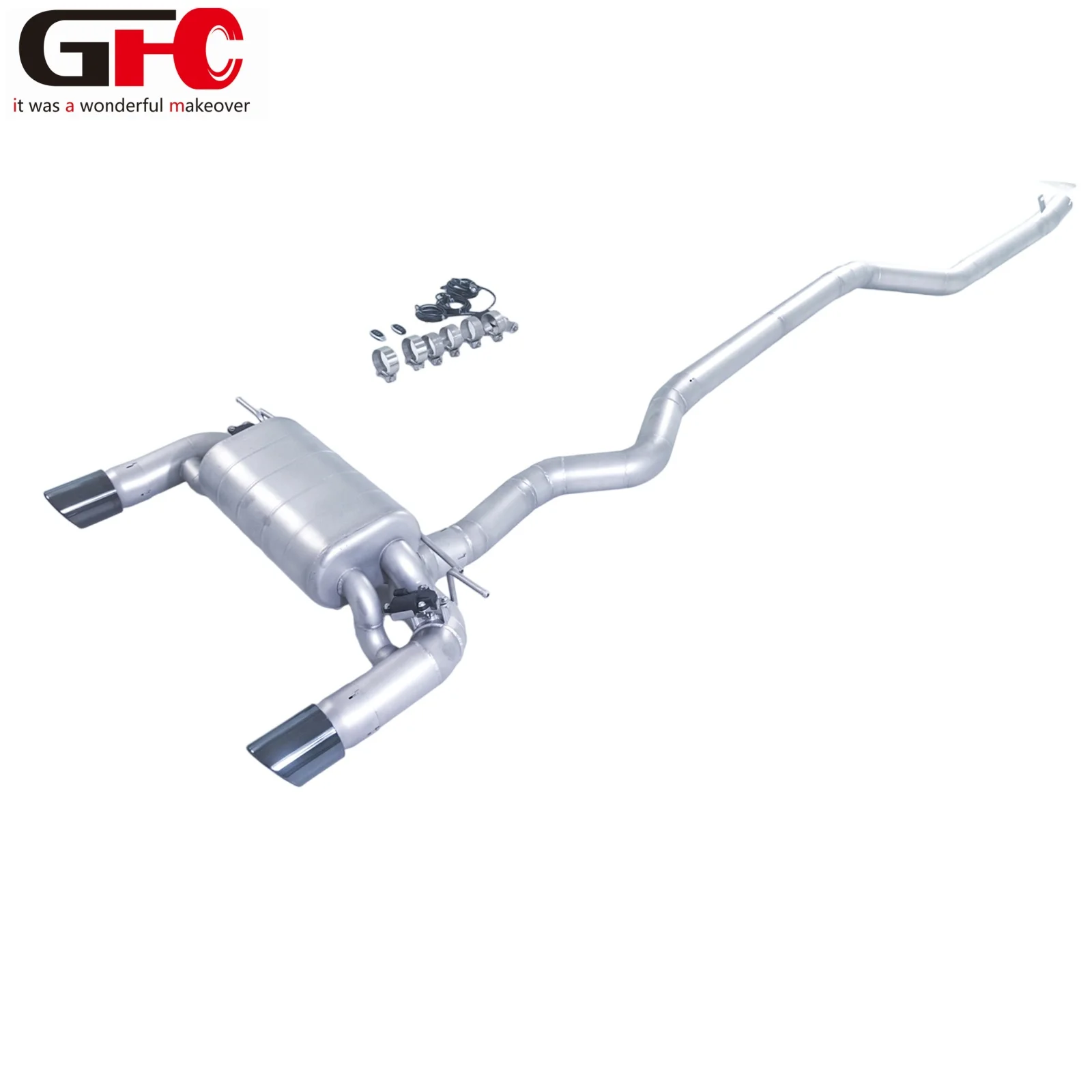 

Подходит для BMW 340i, 435i, 440i B58, f30, f32, f36 3.0T, 3.5-дюймовая выхлопная система Catback из нержавеющей стали 304 с клапаном.