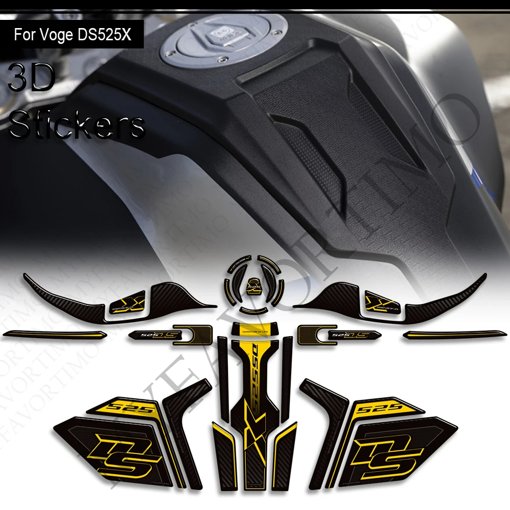 For Voge DS525X DSX525 DS 525X Motorcycle 525DSX Fuel Tank Pad 3D Resin Stickers Handguard Decals Tank Cap Anti Slip Decorative