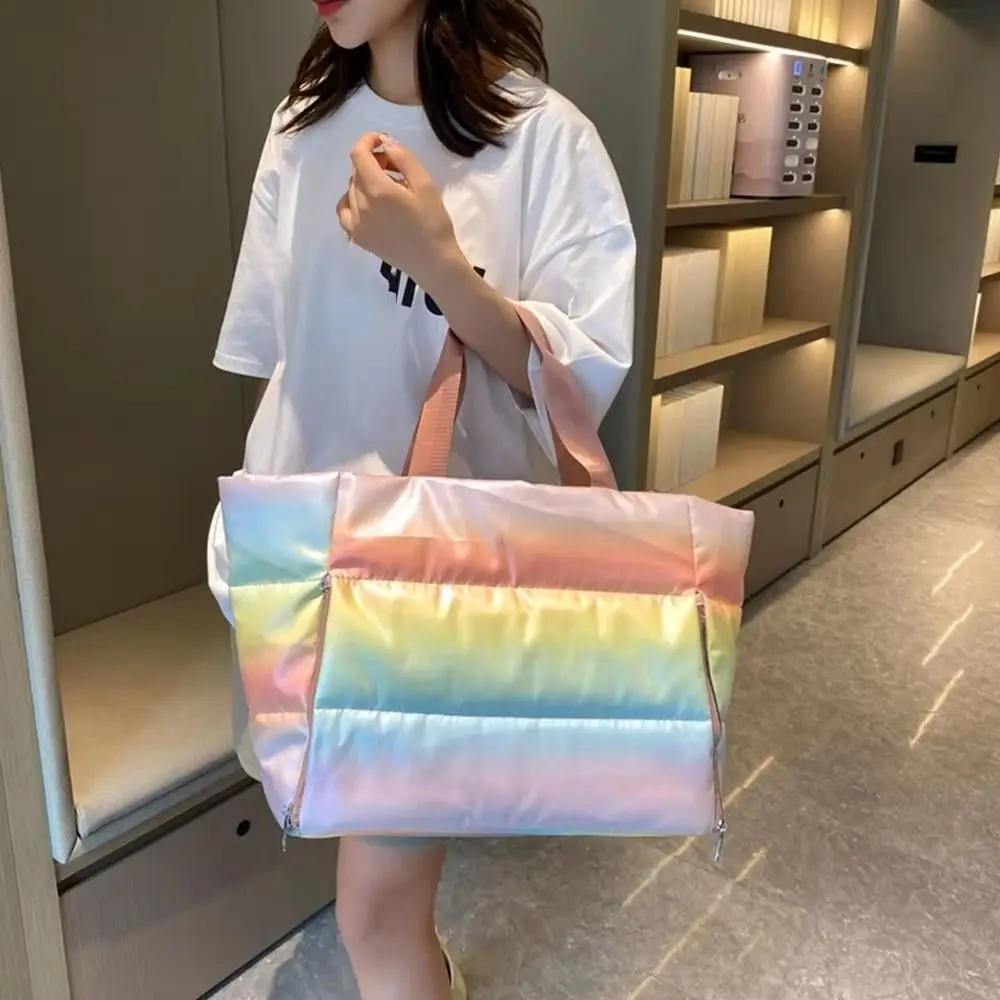 

Большая вместительная женская спортивная сумка для спортзала, легкая, мягкая, водонепроницаемая, на плечо, для плавания, для сухого и влажного разделения, складная