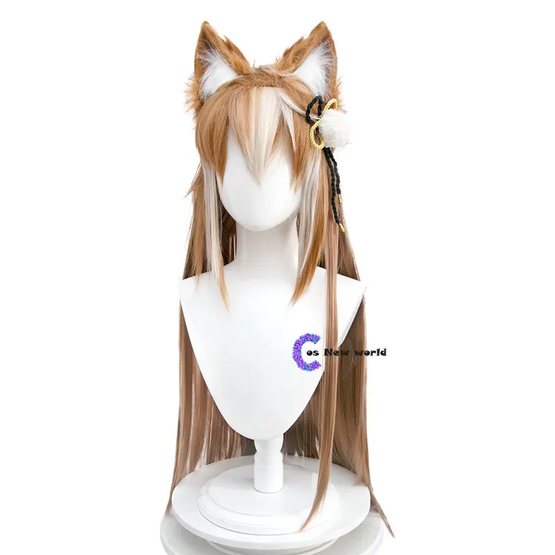 

Game Genshin Impact Miss Hina Cosplay Wig Gorou Sexual Transformation Hina Party Halloween Wig Woman Gorou Ears Headwear